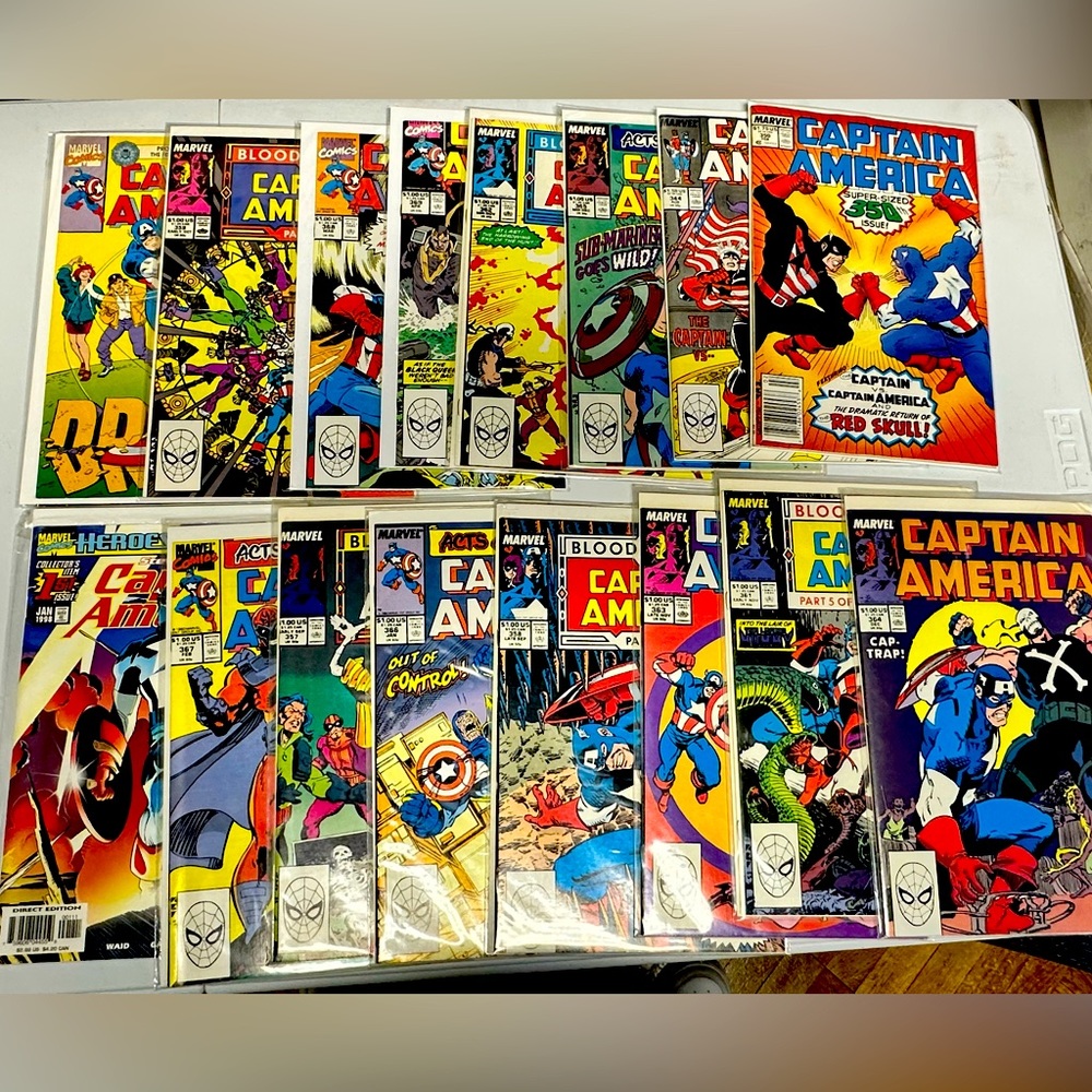 CAPTAIN AMERICA 16 Comic Lot   Boarded & Bagged
